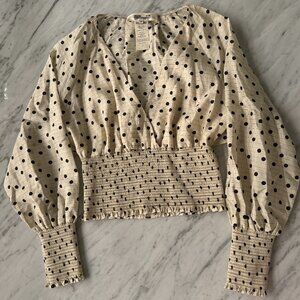 Diane von Furstenberg Polka Dot Print Blouse, Size S